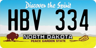 ND license plate HBV334