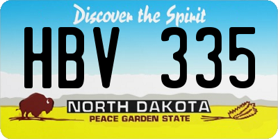 ND license plate HBV335