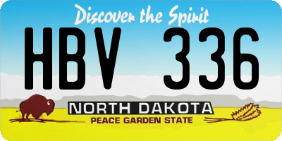 ND license plate HBV336