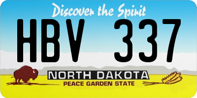 ND license plate HBV337