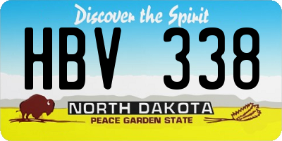 ND license plate HBV338