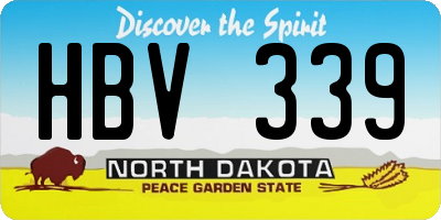 ND license plate HBV339