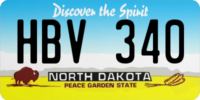 ND license plate HBV340