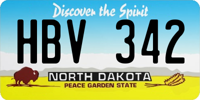 ND license plate HBV342