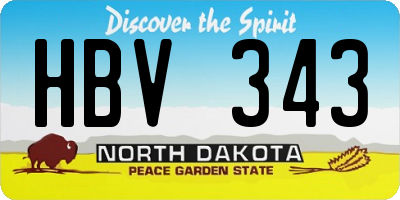 ND license plate HBV343