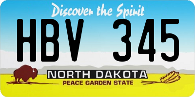 ND license plate HBV345