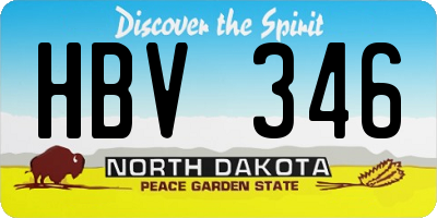 ND license plate HBV346