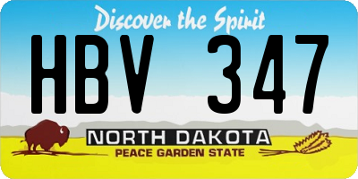 ND license plate HBV347