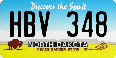 ND license plate HBV348