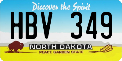 ND license plate HBV349