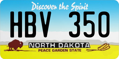 ND license plate HBV350