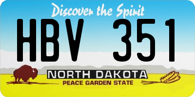 ND license plate HBV351