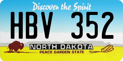 ND license plate HBV352