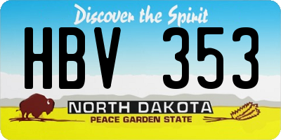 ND license plate HBV353