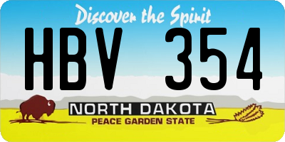 ND license plate HBV354