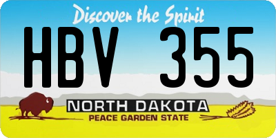 ND license plate HBV355