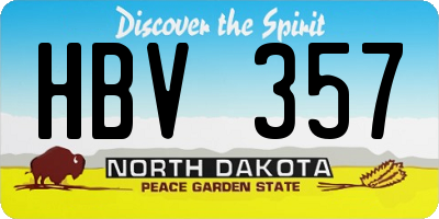 ND license plate HBV357