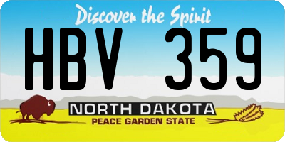 ND license plate HBV359