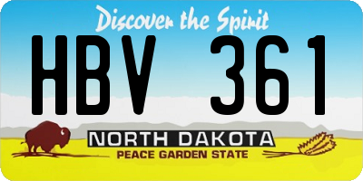 ND license plate HBV361