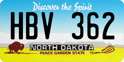 ND license plate HBV362