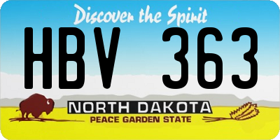 ND license plate HBV363