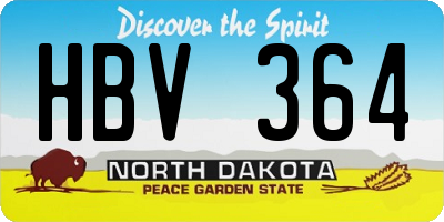 ND license plate HBV364