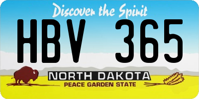 ND license plate HBV365