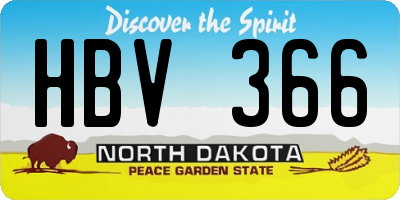 ND license plate HBV366