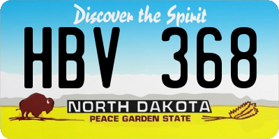 ND license plate HBV368