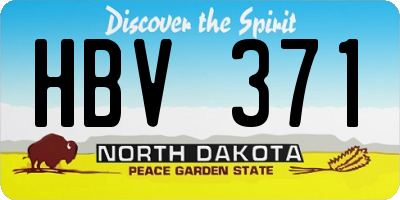 ND license plate HBV371