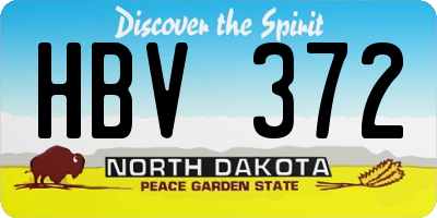 ND license plate HBV372