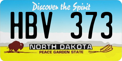 ND license plate HBV373