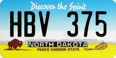 ND license plate HBV375