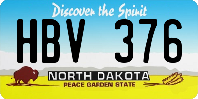 ND license plate HBV376