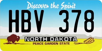 ND license plate HBV378