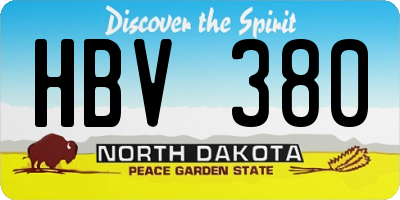 ND license plate HBV380