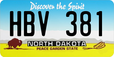 ND license plate HBV381