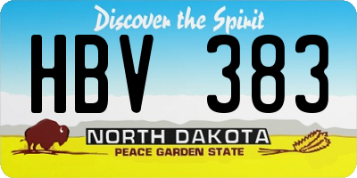 ND license plate HBV383