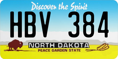 ND license plate HBV384