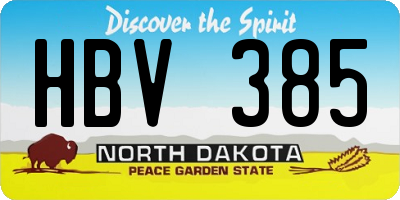 ND license plate HBV385