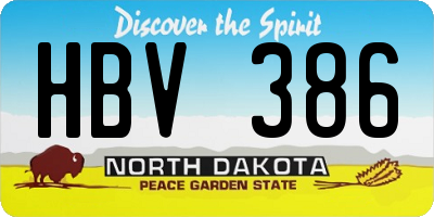 ND license plate HBV386