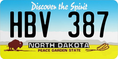 ND license plate HBV387