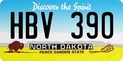 ND license plate HBV390