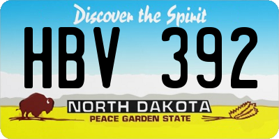 ND license plate HBV392