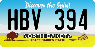 ND license plate HBV394