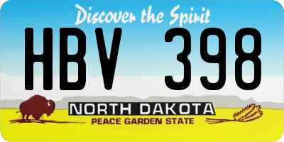 ND license plate HBV398