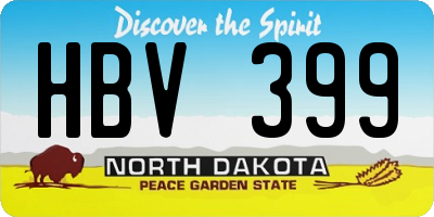 ND license plate HBV399