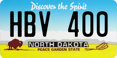 ND license plate HBV400