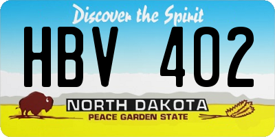 ND license plate HBV402