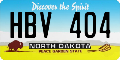 ND license plate HBV404